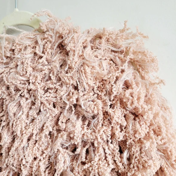 Ryan Roche Furry Cashmere Cardigan Rose Wood